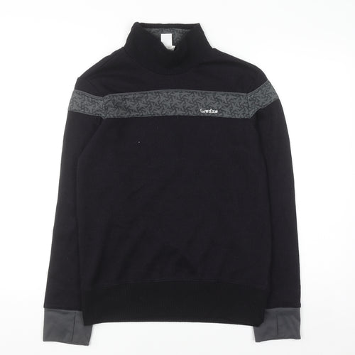 Wed'ze Men's Black High Neck Thermal Pullover Jumper Size M