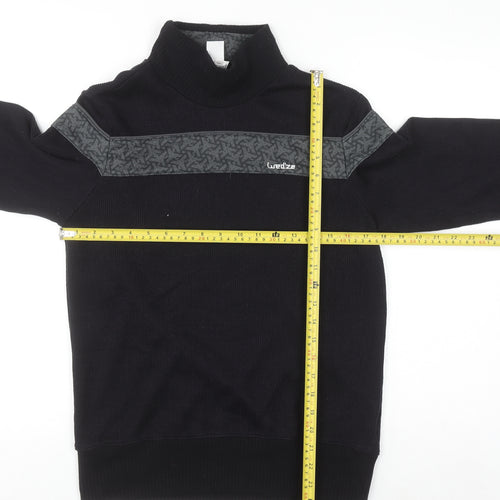 Wed'ze Men's Black High Neck Thermal Pullover Jumper Size M