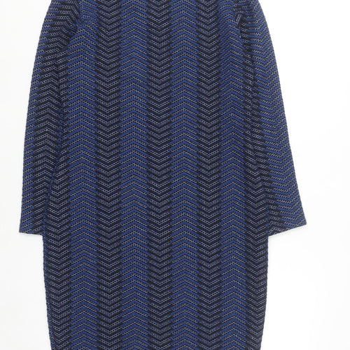 Marks and Spencer Women’s Blue Chevron Shift Dress Size 10