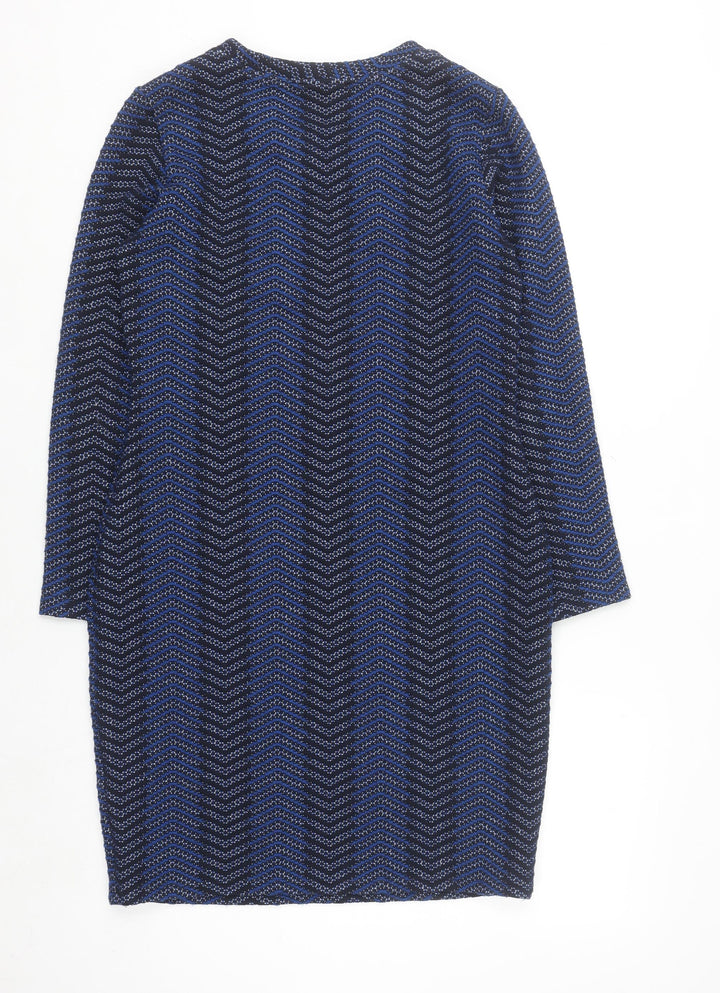 Marks and Spencer Women’s Blue Chevron Shift Dress Size 10