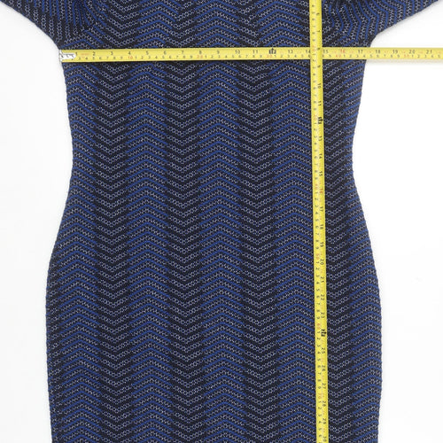Marks and Spencer Women’s Blue Chevron Shift Dress Size 10