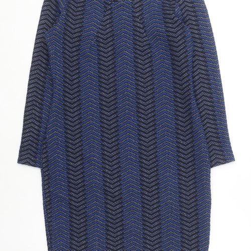Marks and Spencer Women’s Blue Chevron Shift Dress Size 10