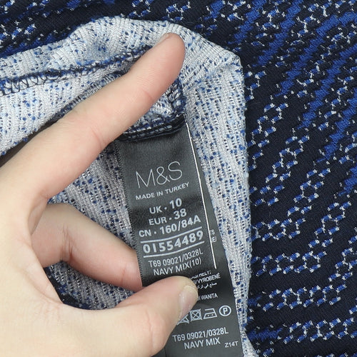 Marks and Spencer Women’s Blue Chevron Shift Dress Size 10