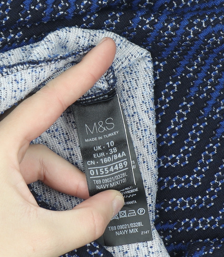 Marks and Spencer Women’s Blue Chevron Shift Dress Size 10