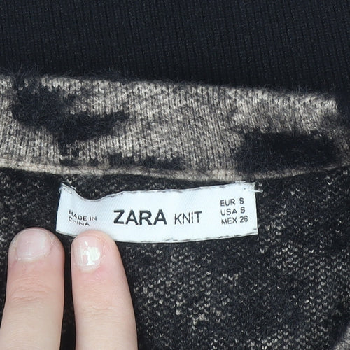 ZARA Women Beige Leopard Print Knit Jumper Size S