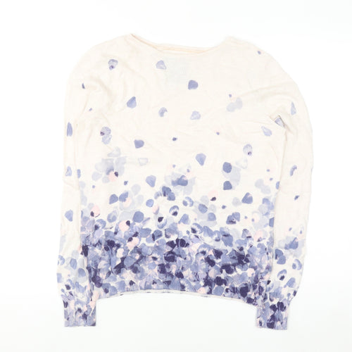 RJR John Rocha Women's Multicoloured Floral Cotton Cashmere Pullover Jumper Size 14