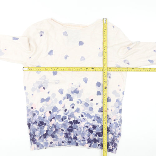 RJR John Rocha Women's Multicoloured Floral Cotton Cashmere Pullover Jumper Size 14