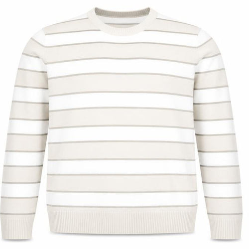 Marks and Spencer Men’s Beige Striped Crew Neck Acrylic Jumper Size L