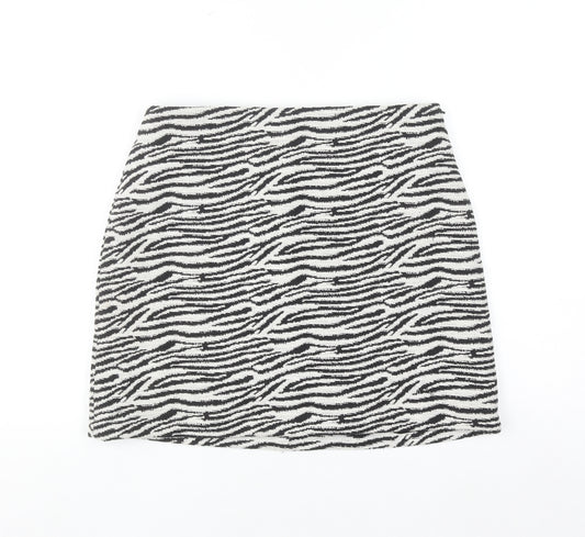 Karen Millen Women’s Black Animal Print Tweed Pencil Skirt UK 10