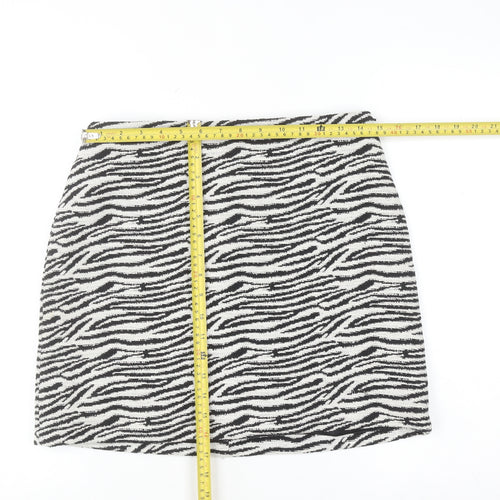Karen Millen Women’s Black Animal Print Tweed Pencil Skirt UK 10