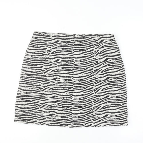Karen Millen Women’s Black Animal Print Tweed Pencil Skirt UK 10