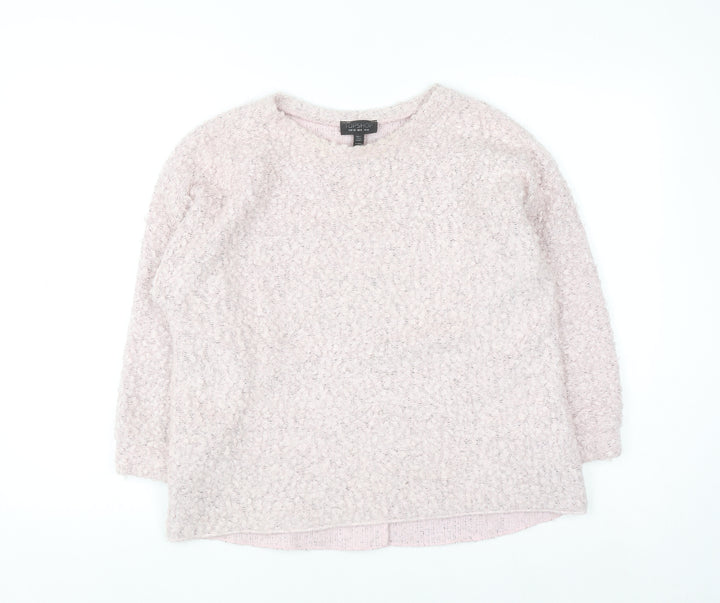 Topshop Women Pink UK 12 Chunky Knit Pullover Jumper