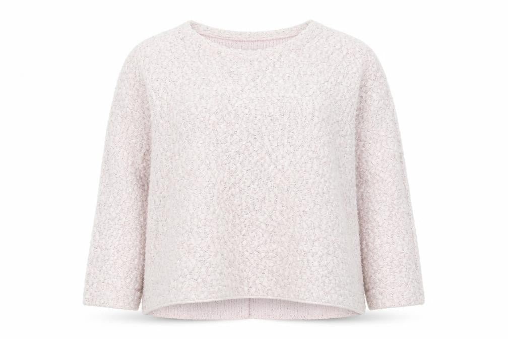 Front view of Topshop Women Pink UK 12 Chunky Knit jumper