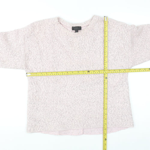 Topshop Women Pink UK 12 Chunky Knit Pullover Jumper