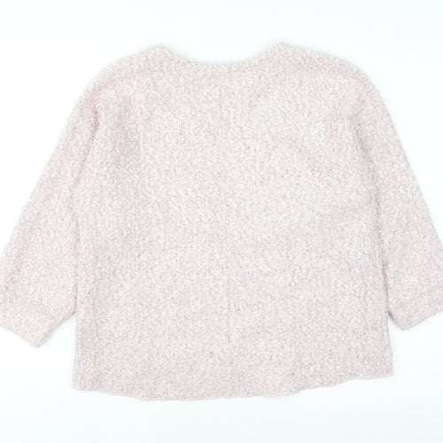 Topshop Women Pink UK 12 Chunky Knit Pullover Jumper