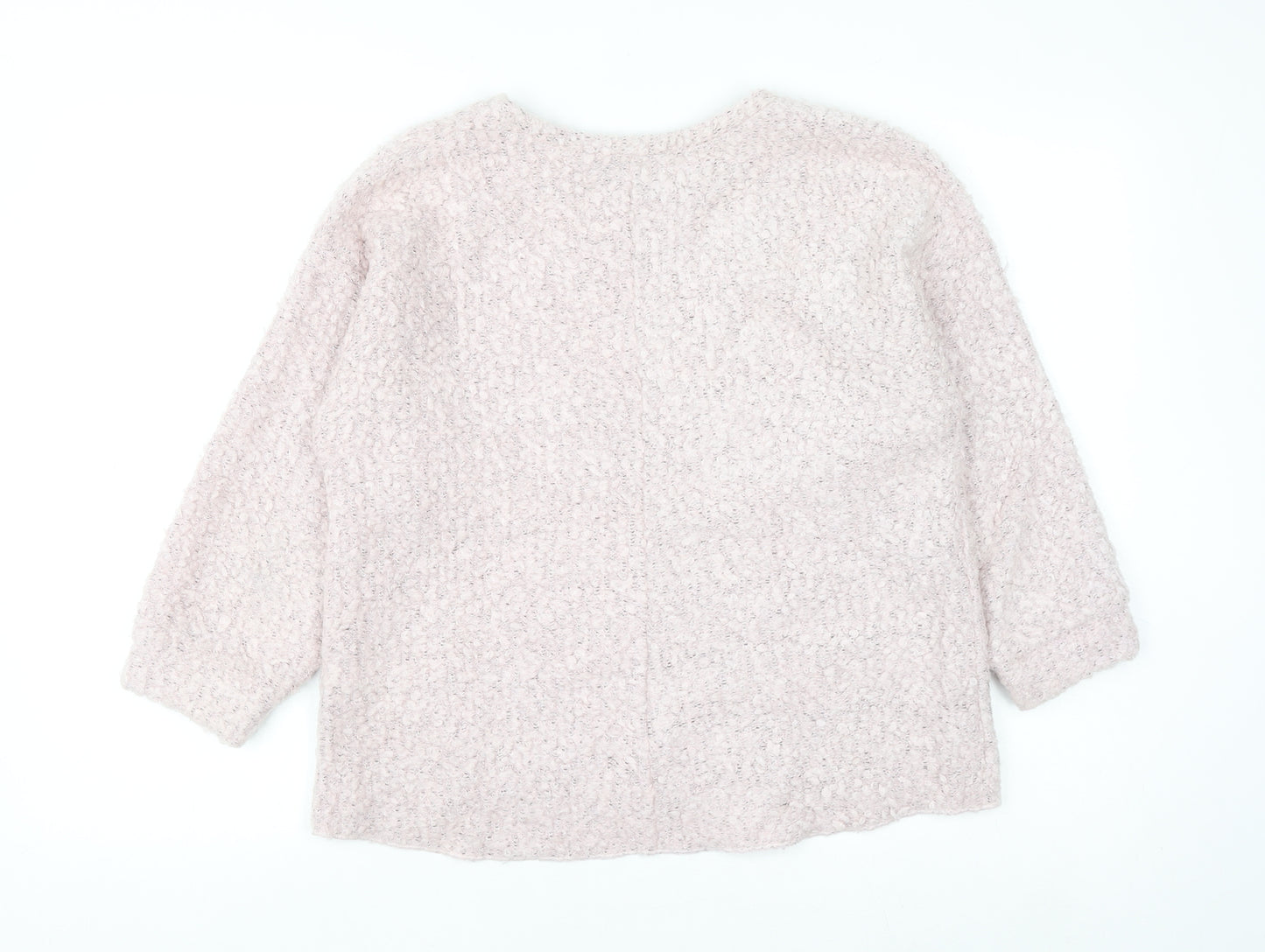 Topshop Women Pink UK 12 Chunky Knit Pullover Jumper