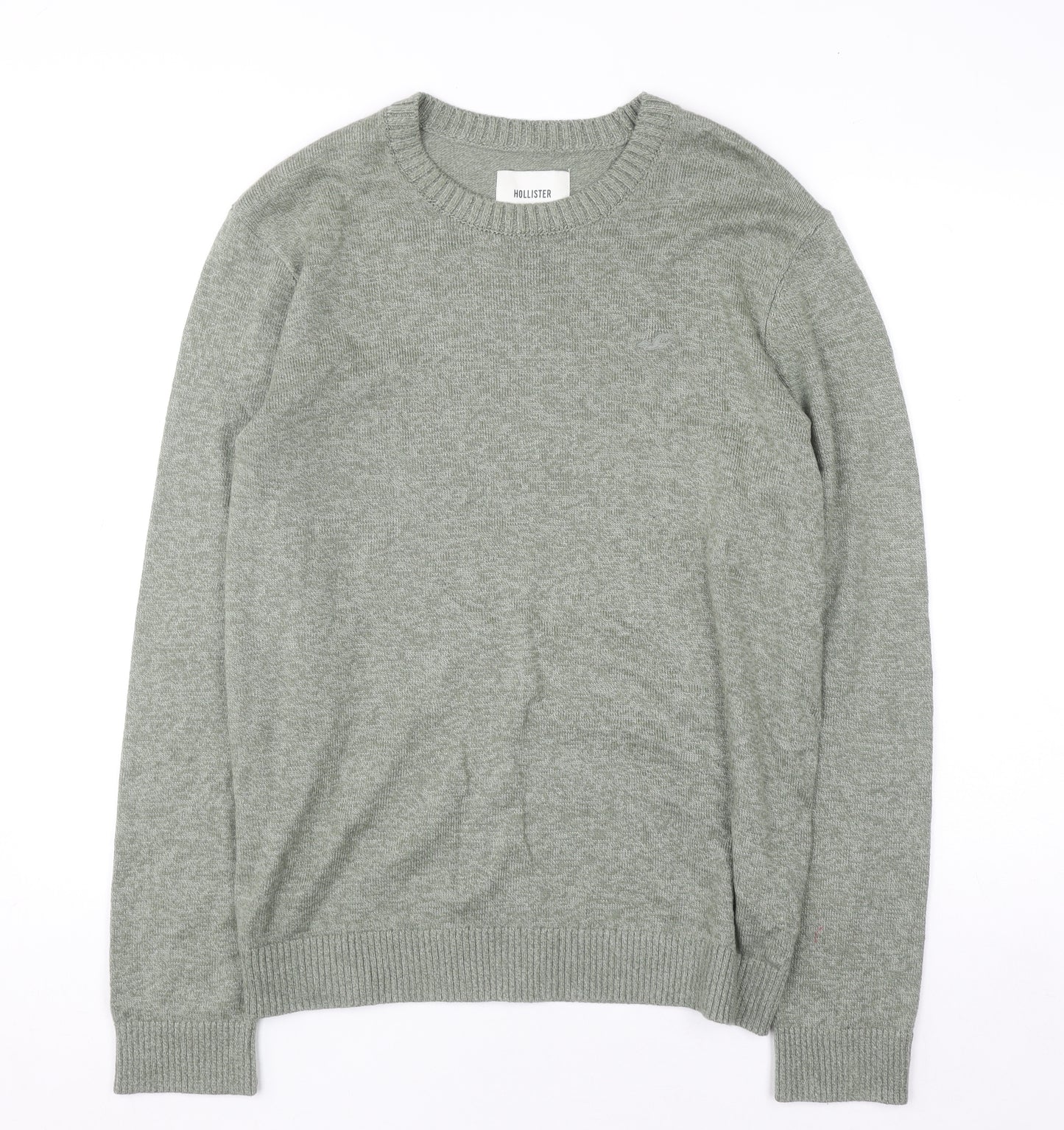 Hollister Mens Grey Cotton Blend Crew Neck Pullover Jumper XL