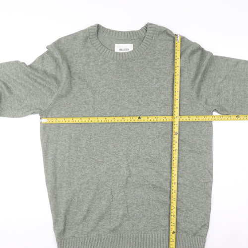 Hollister Mens Grey Cotton Blend Crew Neck Pullover Jumper XL