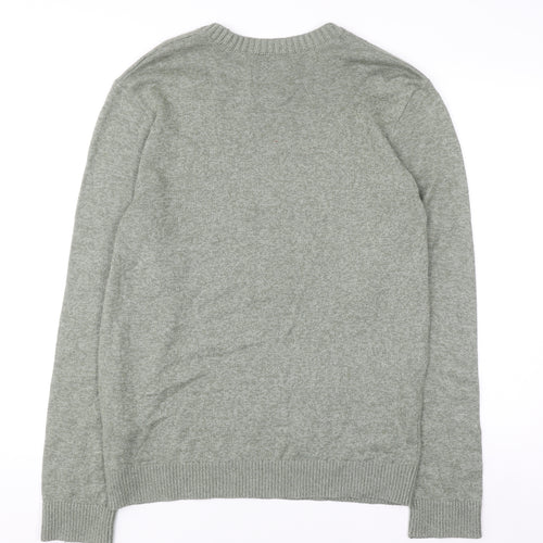 Hollister Mens Grey Cotton Blend Crew Neck Pullover Jumper XL
