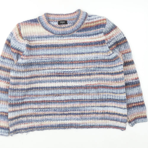 Klass Women's Multicoloured XL Striped Chunky Knit Jumper
