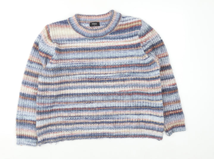Klass Women's Multicoloured XL Striped Chunky Knit Jumper