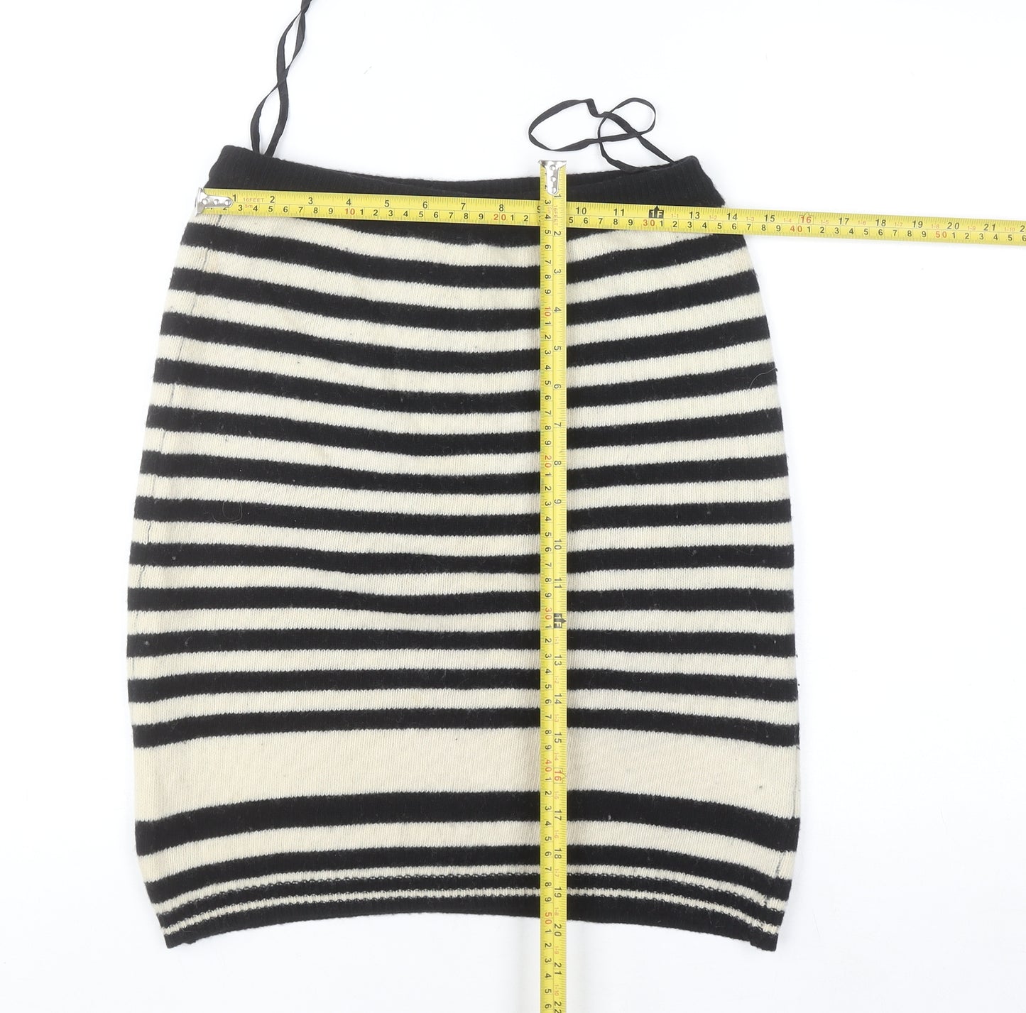 Co-Ords Women’s Black Wool Striped Knit Pencil Skirt M