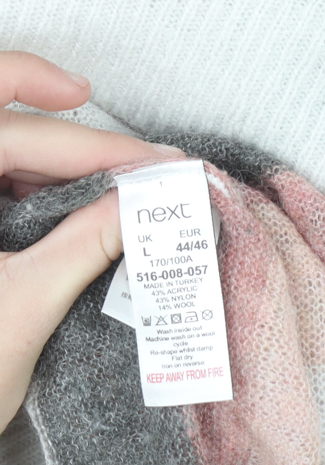 Next Men’s Multicoloured Striped Wool Blend Pullover Jumper Size L