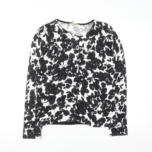 Betty Barclay Women's Black Floral Knit Cardigan Size 10