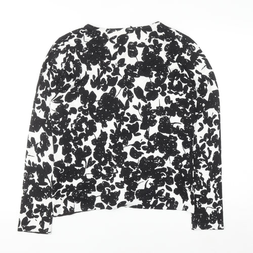 Betty Barclay Women's Black Floral Knit Cardigan Size 10