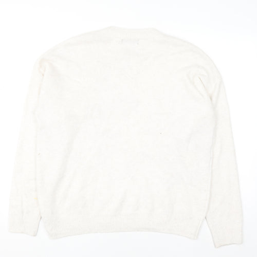 Marks and Spencer Women’s Ivory Sequin Wish Pullover Jumper Size L