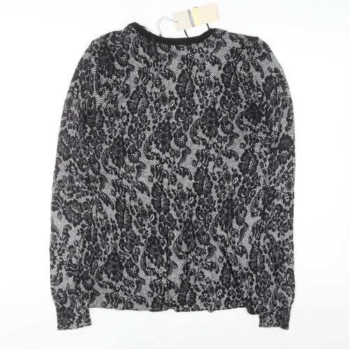 Marks and Spencer Womens Grey Lace Floral Cardigan UK 10