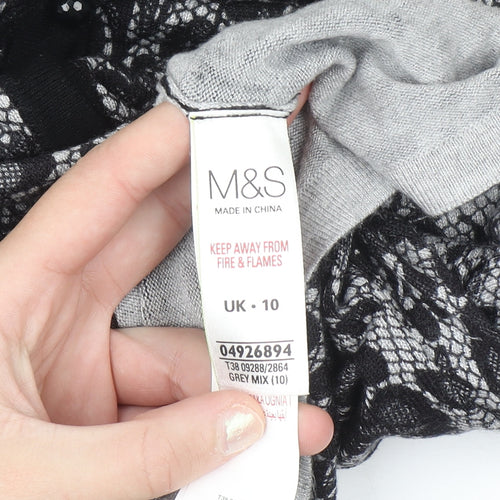Marks and Spencer Womens Grey Lace Floral Cardigan UK 10