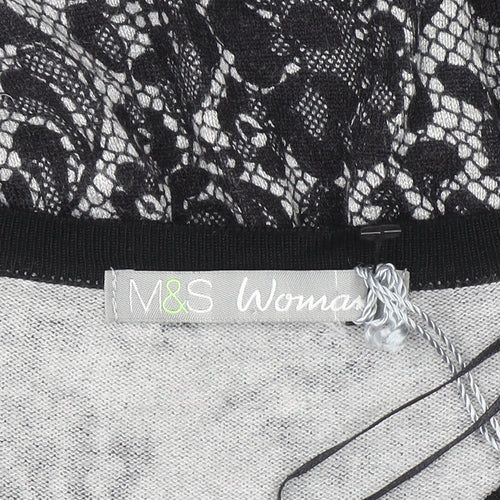 Marks and Spencer Womens Grey Lace Floral Cardigan UK 10
