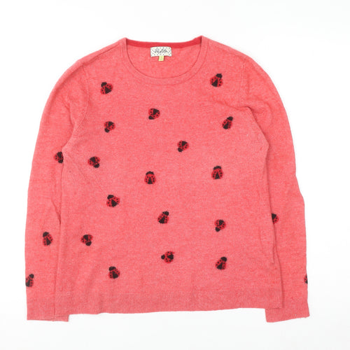 Heyton Womens Pink Ladybird Wool Blend Jumper Size 12