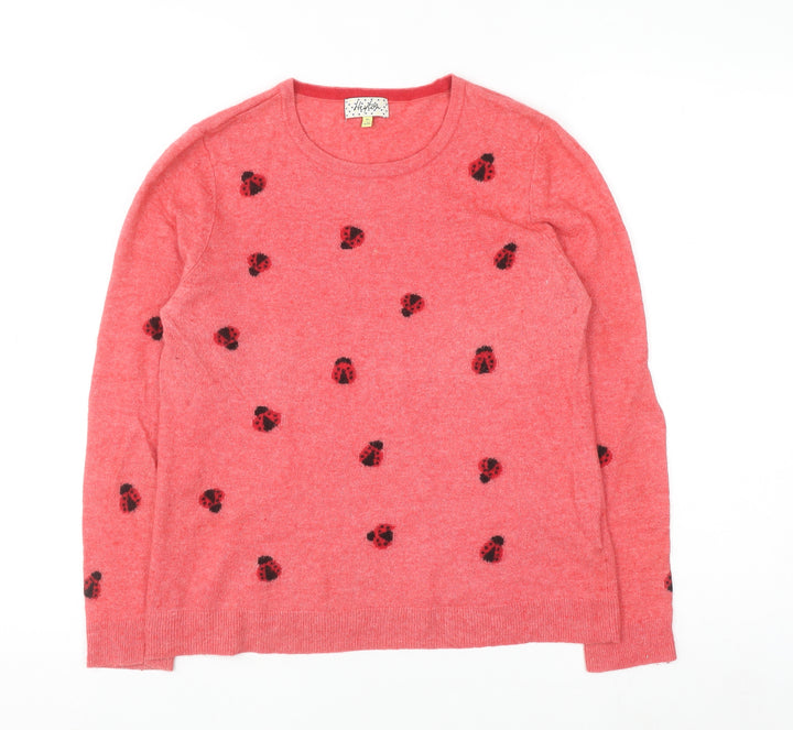 Heyton Womens Pink Ladybird Wool Blend Jumper Size 12
