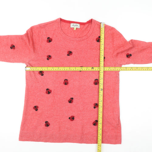 Heyton Womens Pink Ladybird Wool Blend Jumper Size 12