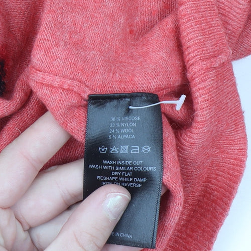 Heyton Womens Pink Ladybird Wool Blend Jumper Size 12
