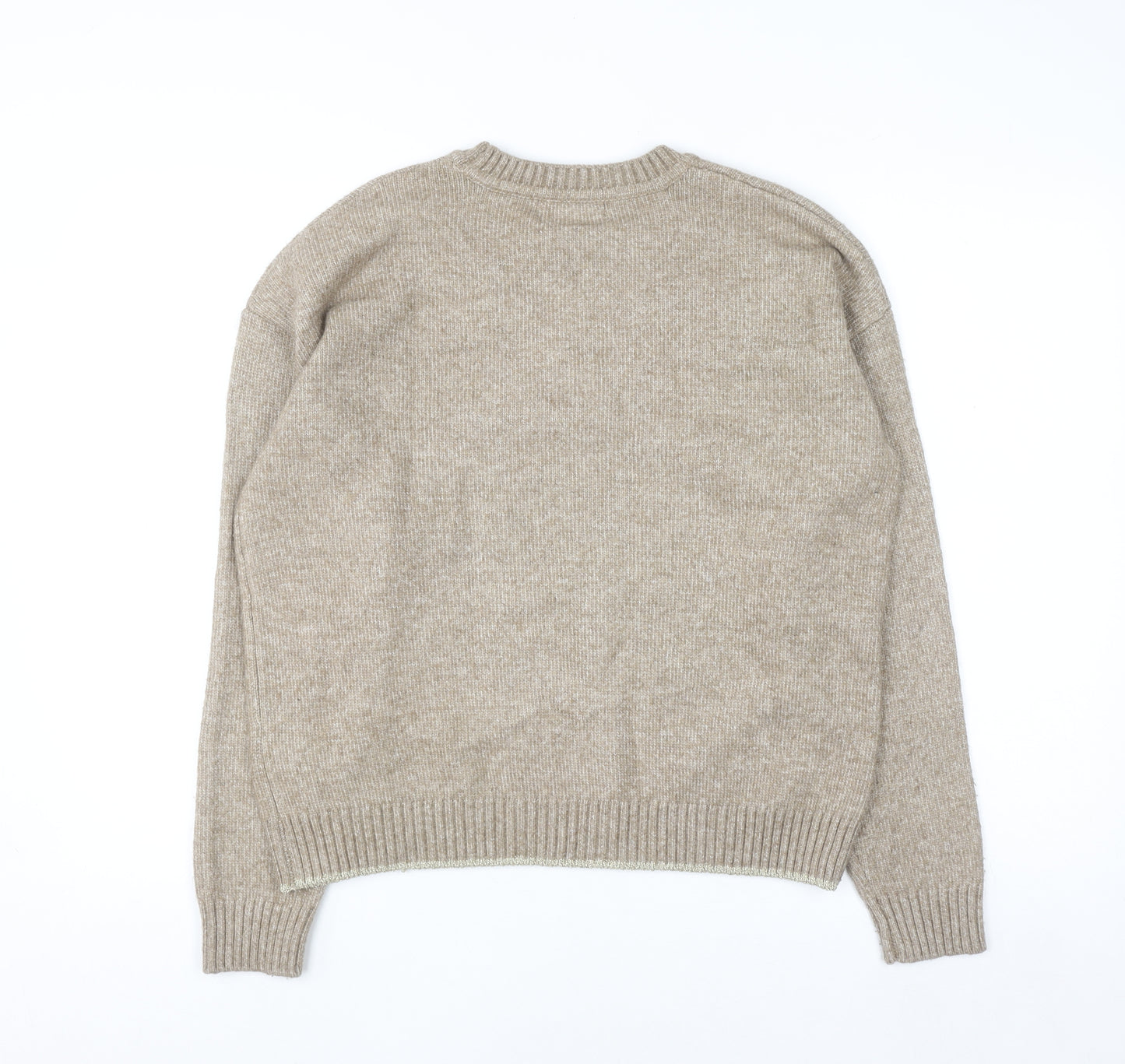 Marks and Spencer Womens Beige Star Knit Jumper Medium