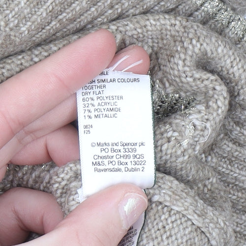 Marks and Spencer Womens Beige Star Knit Jumper Medium