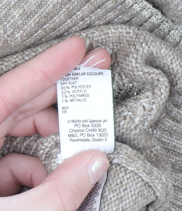 Marks and Spencer Womens Beige Star Knit Jumper Medium
