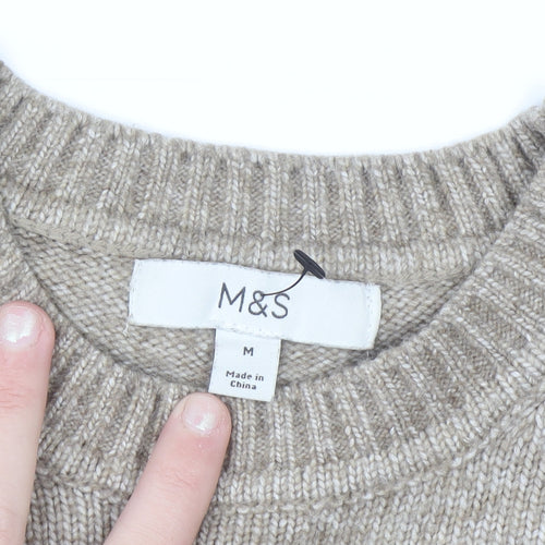 Marks and Spencer Womens Beige Star Knit Jumper Medium