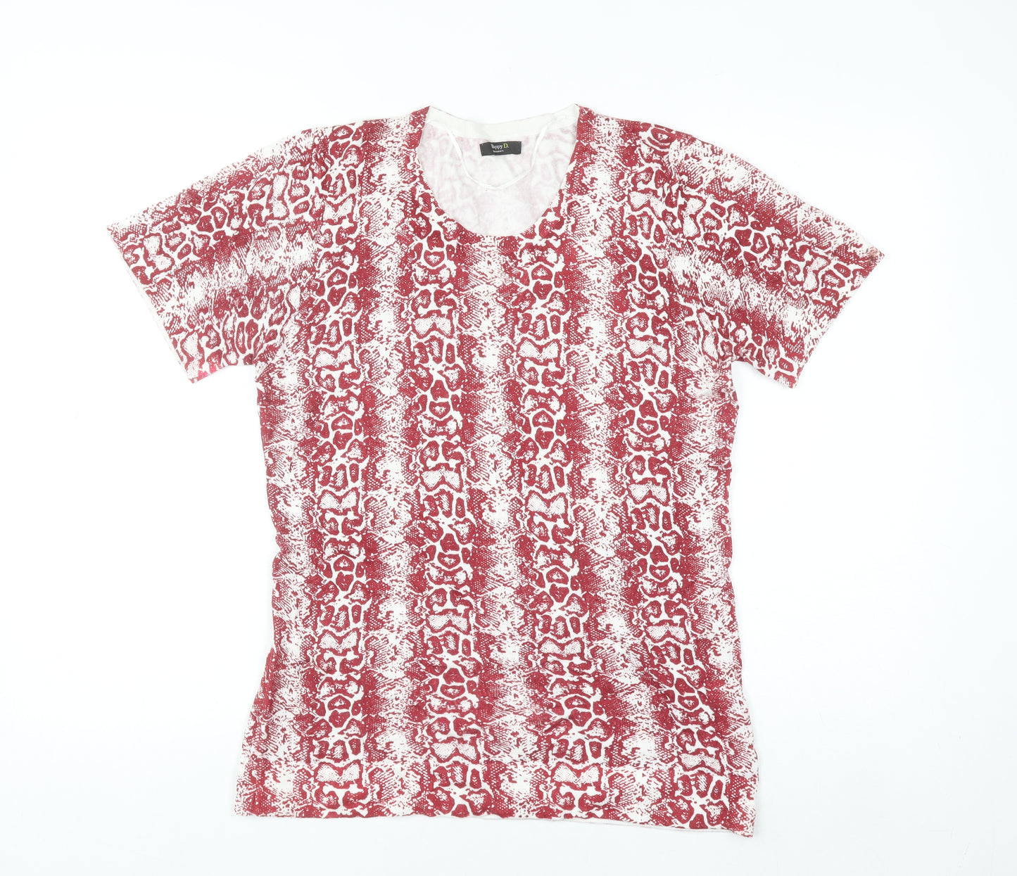 Happy D by Damart Womens Red Animal Print Viscose T-Shirt Size 14/16