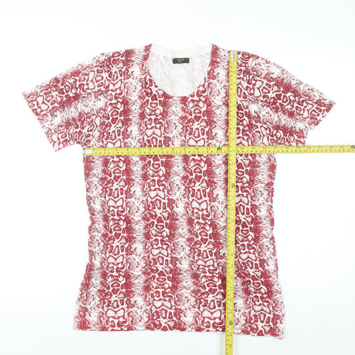 Happy D by Damart Womens Red Animal Print Viscose T-Shirt Size 14/16