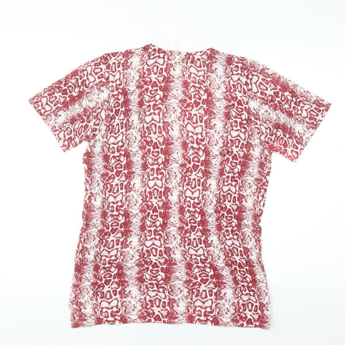 Happy D by Damart Womens Red Animal Print Viscose T-Shirt Size 14/16