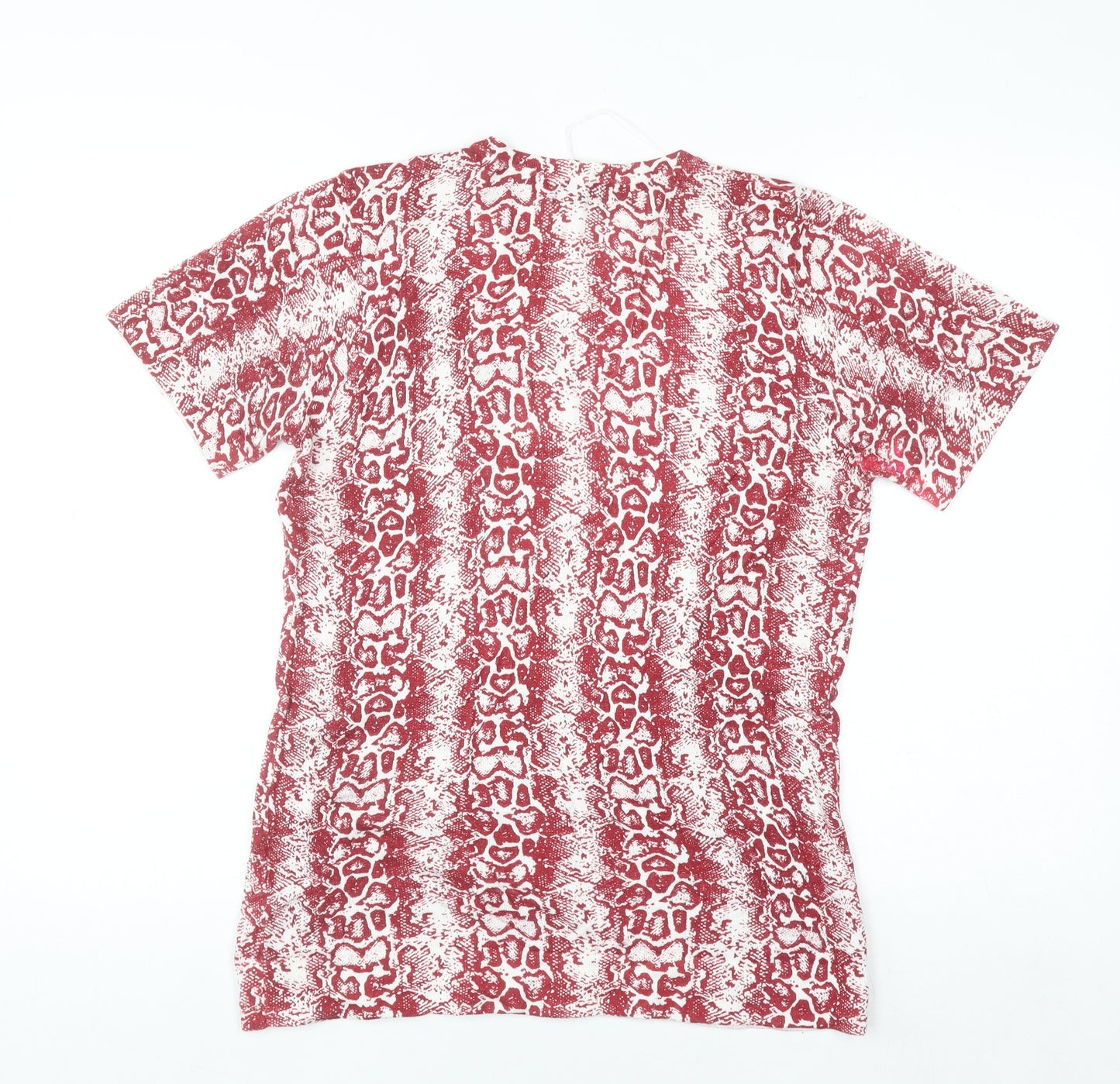 Happy D by Damart Womens Red Animal Print Viscose T-Shirt Size 14/16