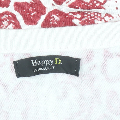 Happy D by Damart Womens Red Animal Print Viscose T-Shirt Size 14/16