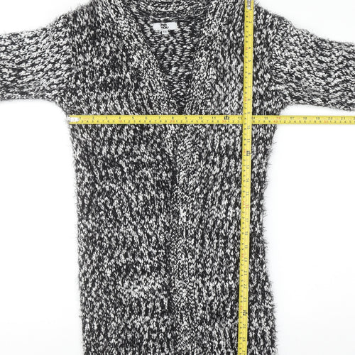 Be You Women’s Black White Chunky Knit Open Cardigan Size 8-10