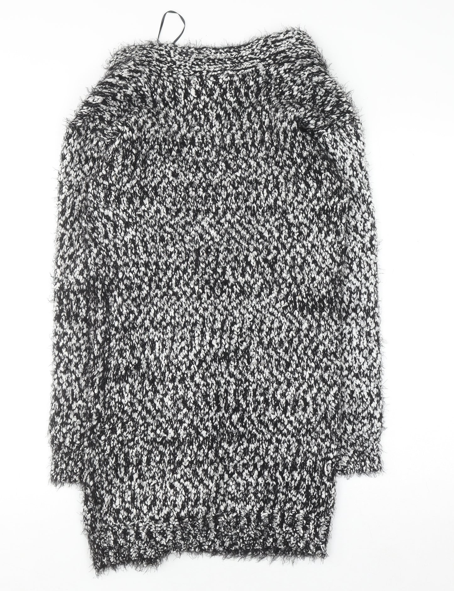 Be You Women’s Black White Chunky Knit Open Cardigan Size 8-10