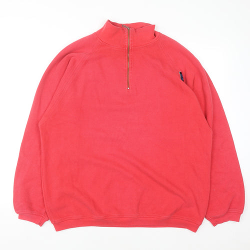 TAO Joy-Sportswear Men's Red XL 1/2 Zip Sweatshirt