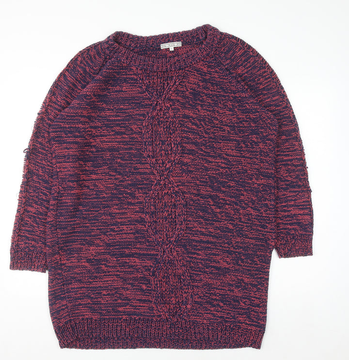 Dagmar Women's Multicoloured Knit Cable Pullover Jumper Size L
